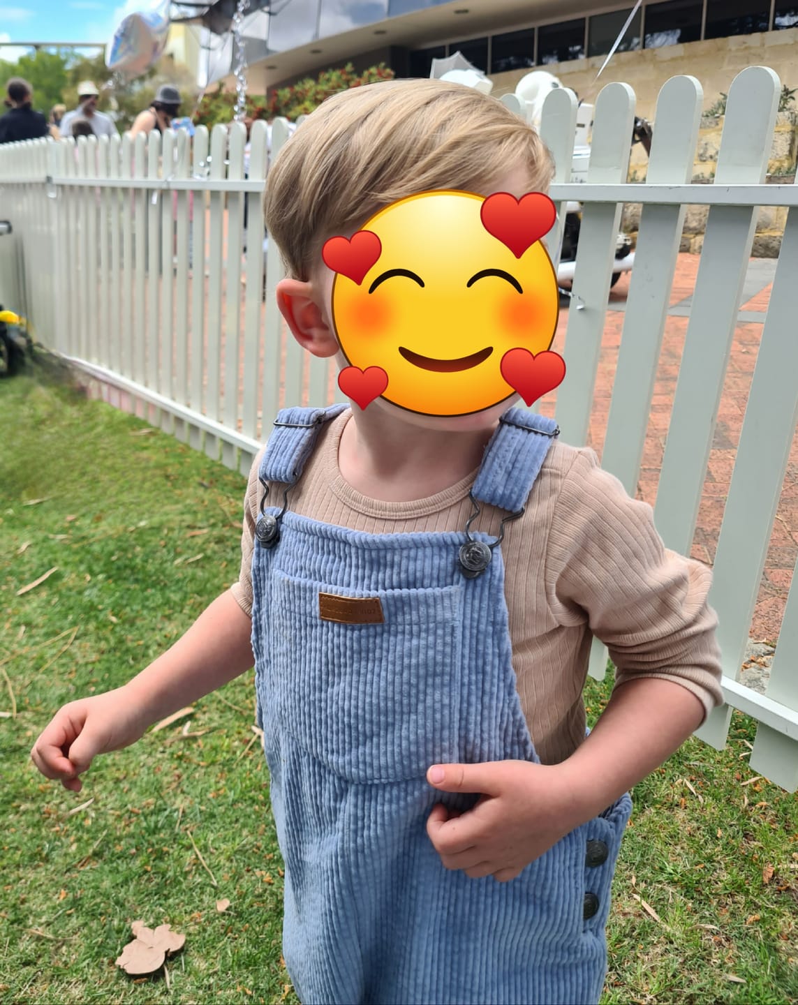 Customer photo review of Kids Organic Cotton Corduroy Overalls