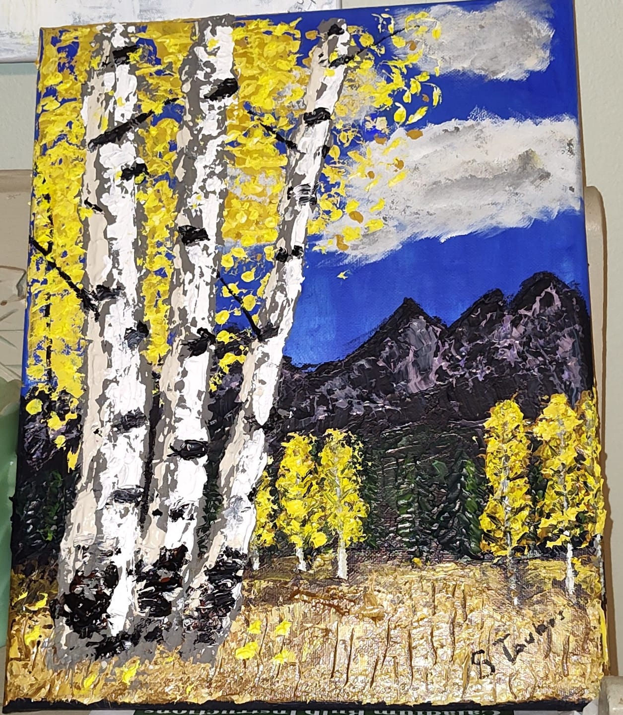 Customer photo review of Ultramarine Blue 16 oz | Thick & Creamy Acrylic Paints for Artists | DabblePaints™️
