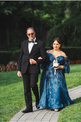 Customer photo review of 3/4 Puff Sleeve Organza Gown