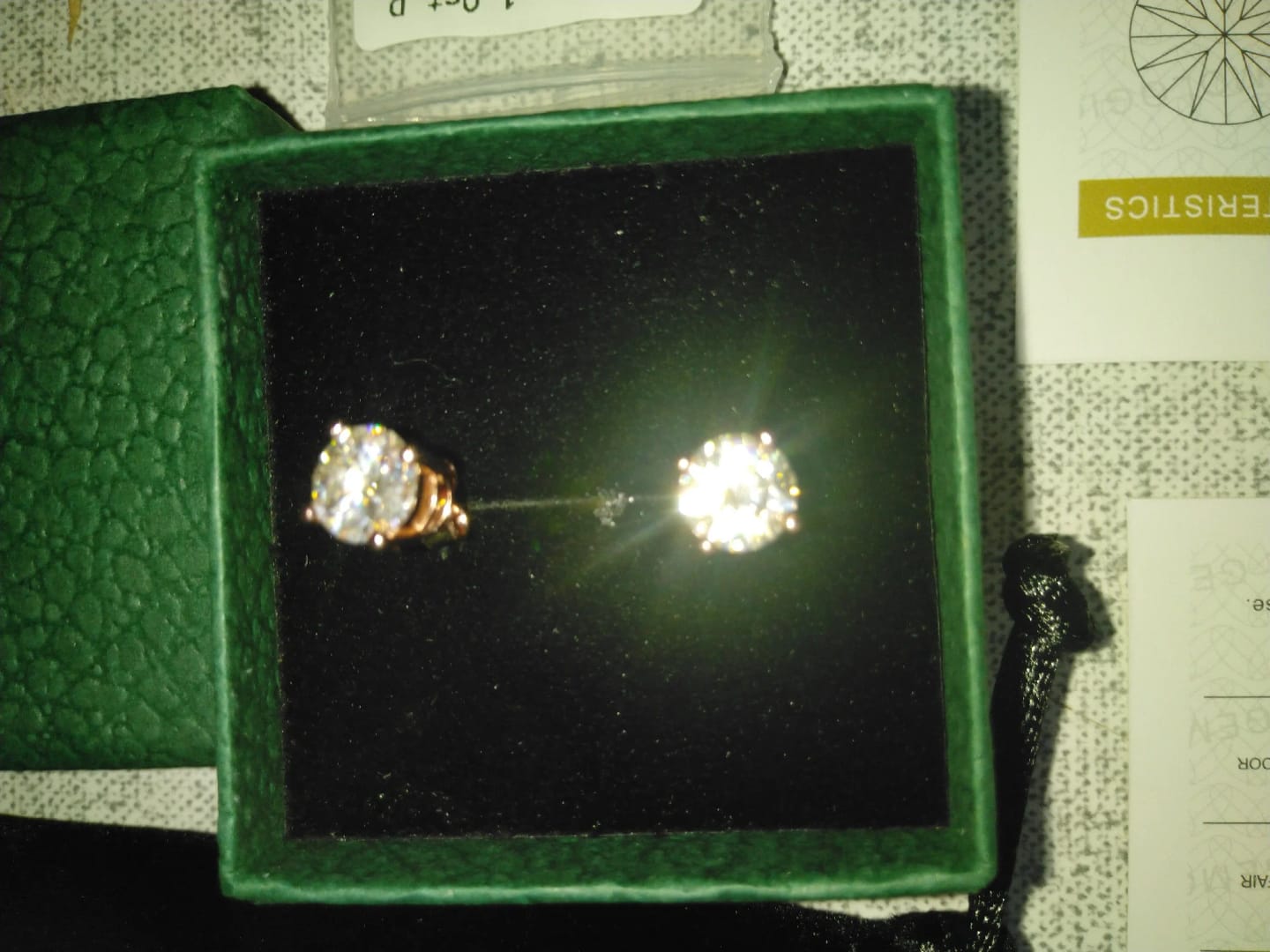 Customer photo review of Moissanite Diamond Stud Earrings