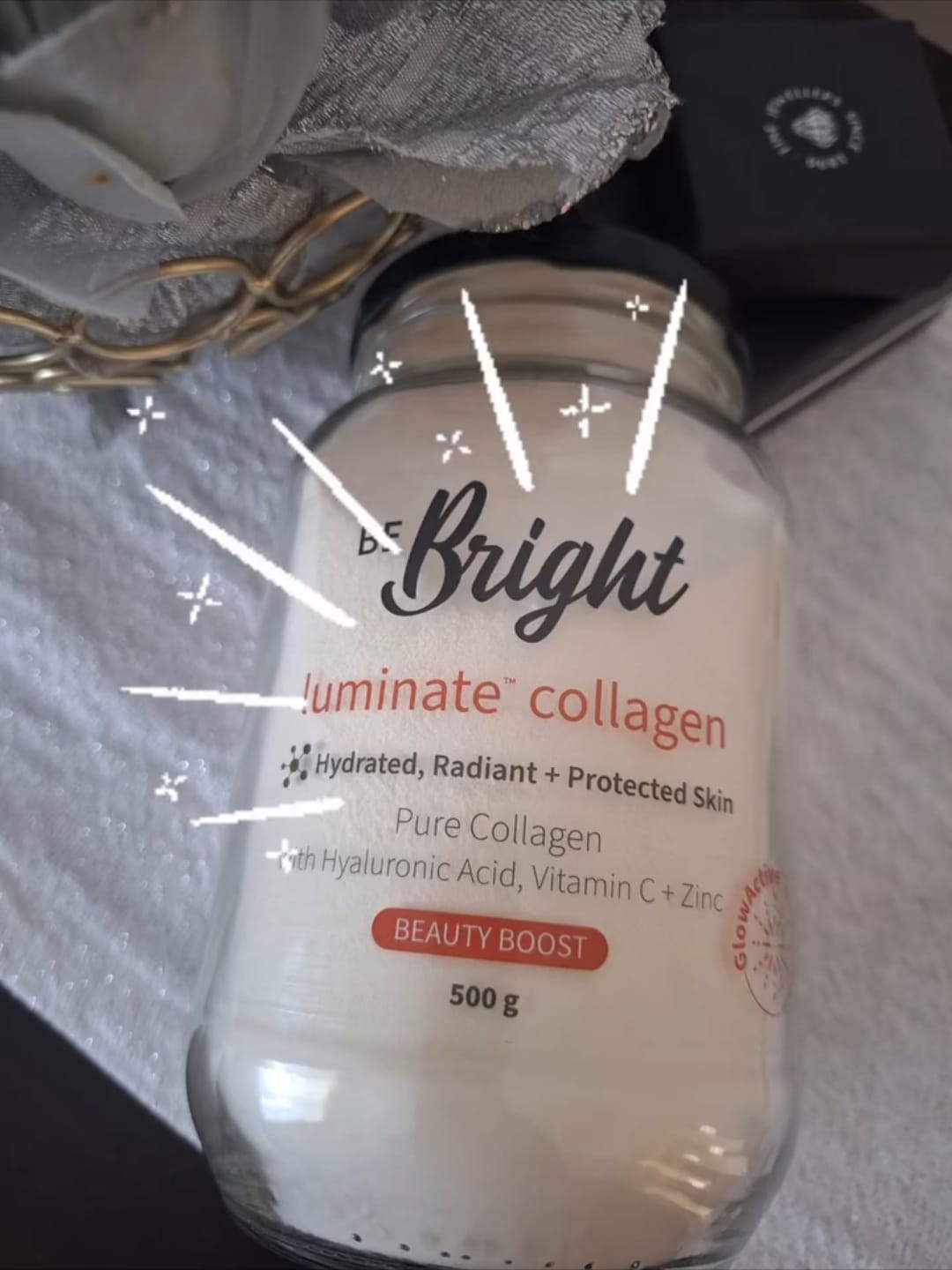 Customer photo review of Be Bright Luminate Collagen Powder Jar 500g - Hydrolyzed Collagen Supplement
