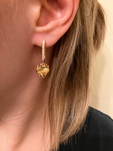 Customer photo review of Flame Hashira Earrings