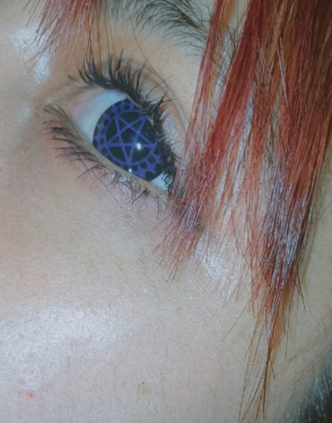 Customer photo review of Cosplay Black Butler Covenant Purple Prescription Colored Contact Lenses
