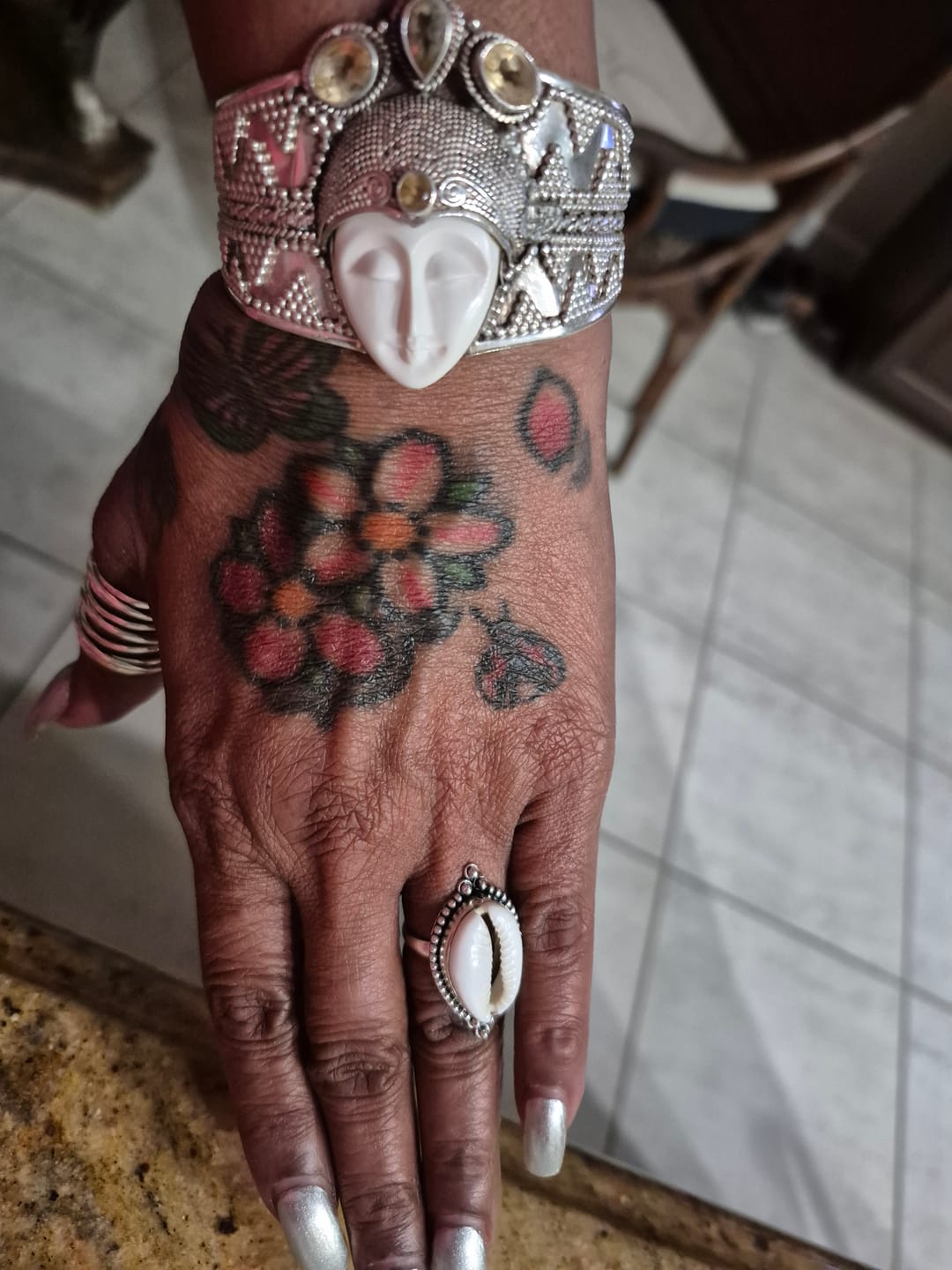 Customer photo review of Cowrie Shell Boho Ring Sterling Silver