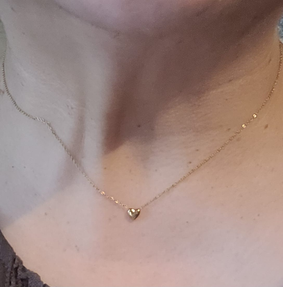 Customer photo review of Mini Heart Necklace