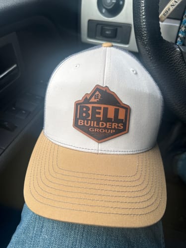 Customer photo review of Premium Custom Leather Patch Hats (Wholesale)