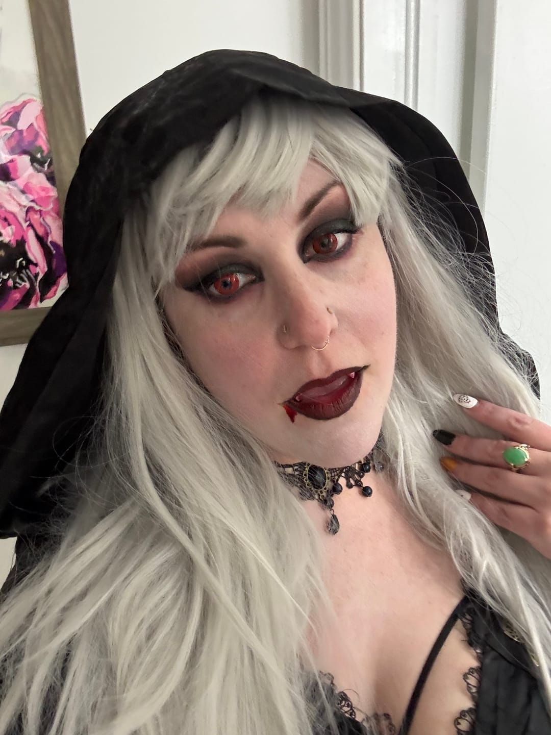 Customer photo review of PRIMAL ® Dracula I - Red Colored Contact lenses