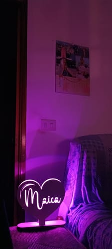 Customer photo review of Lampada Cuori Personalizzata Con Nomi Famiglia o Coppia
