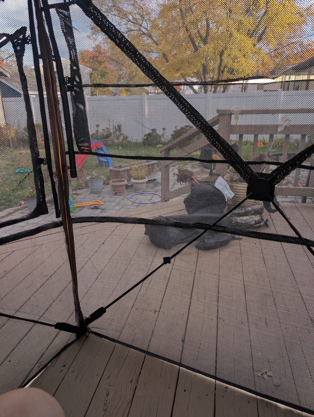 Customer photo review of Vis360 See Through Silent 4 Full Panels Deer Hunting Blind