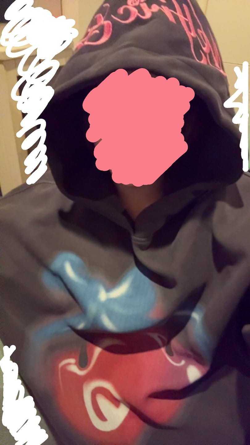 Customer photo review of Aelfric Eden Oversized Cherry Pattern Pullover Hoodie