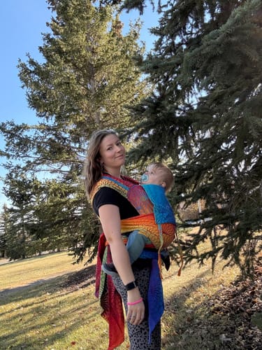 Customer photo review of Rainbow Lotus Wrap-Tai Mei Tai by LennyLamb