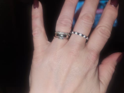 Customer photo review of BLACK & WHITE THIN RING