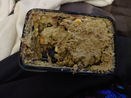 Customer photo review of Dubai Chocolate Caramel Cake Kunafa Tub