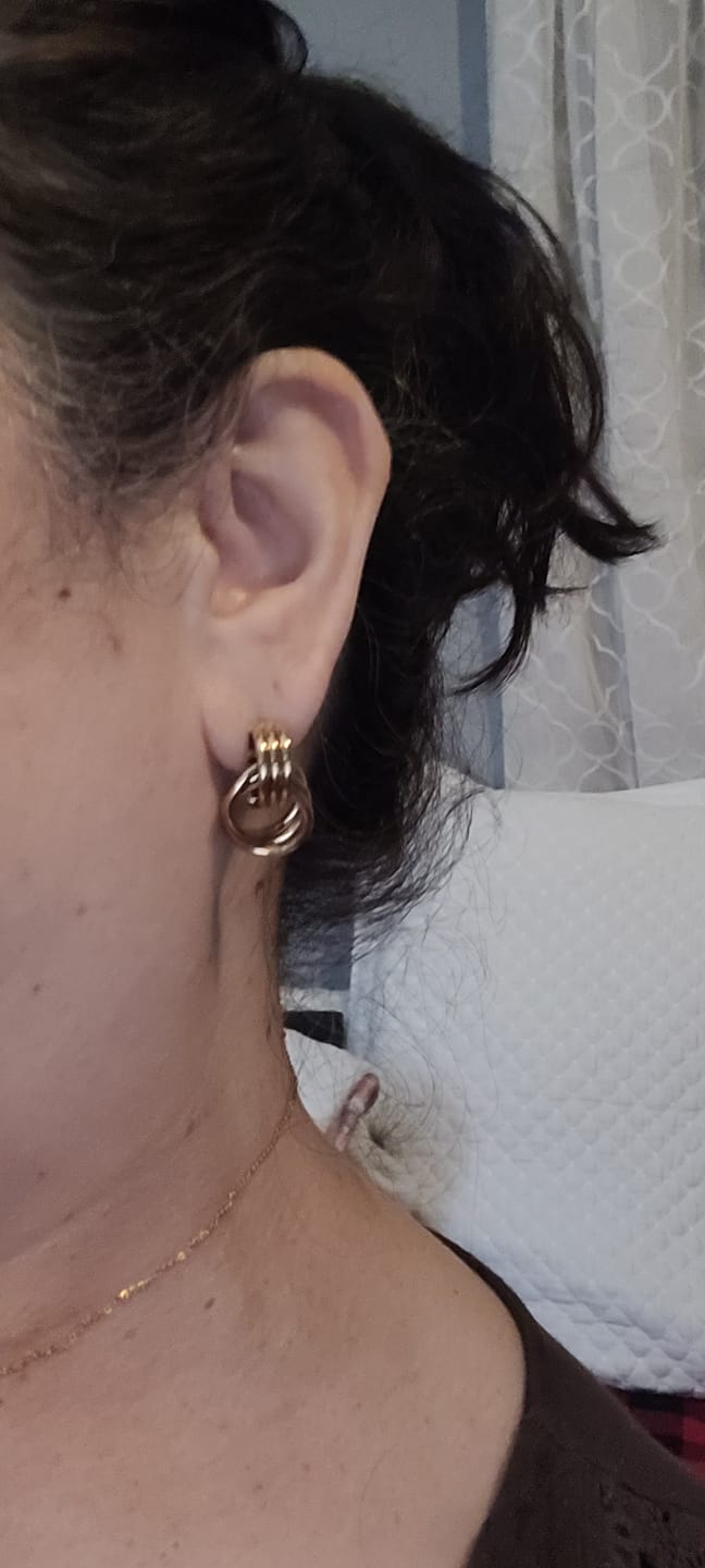 Customer photo review of Knot Statement Studs