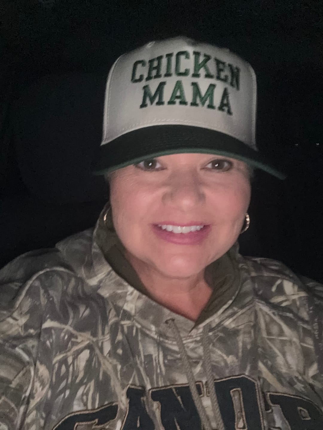Customer photo review of 'Chicken Mama' Embroidered Trucker Hat