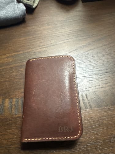 Customer photo review of The Tyler Vertical Wallet - Walnut Brown
