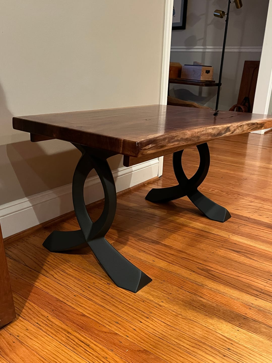 Customer photo review of Bench Legs 108B Curva 16.2" H Modern Steel Furniture Legs