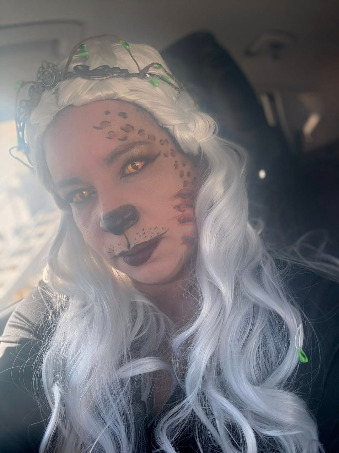 Customer photo review of Halloween DragonMaid Yellow Colored Contact Lenses