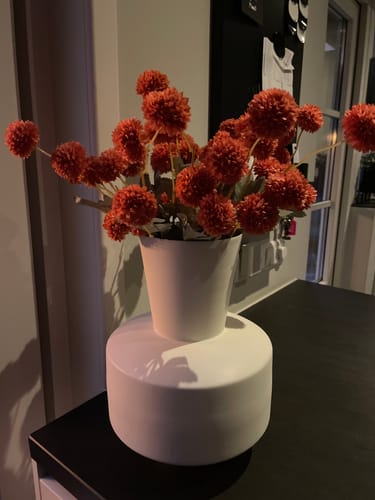 Customer photo review of Zijden Kiku Bloemen - Omber (10 stengels/ 50 bloemhoofdjes)