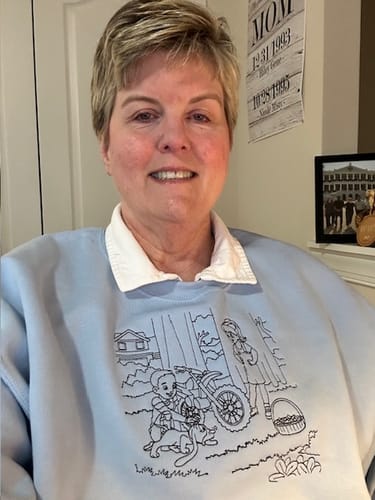 Customer photo review of Soulmate Custom Embroidered Photo Sweatshirt