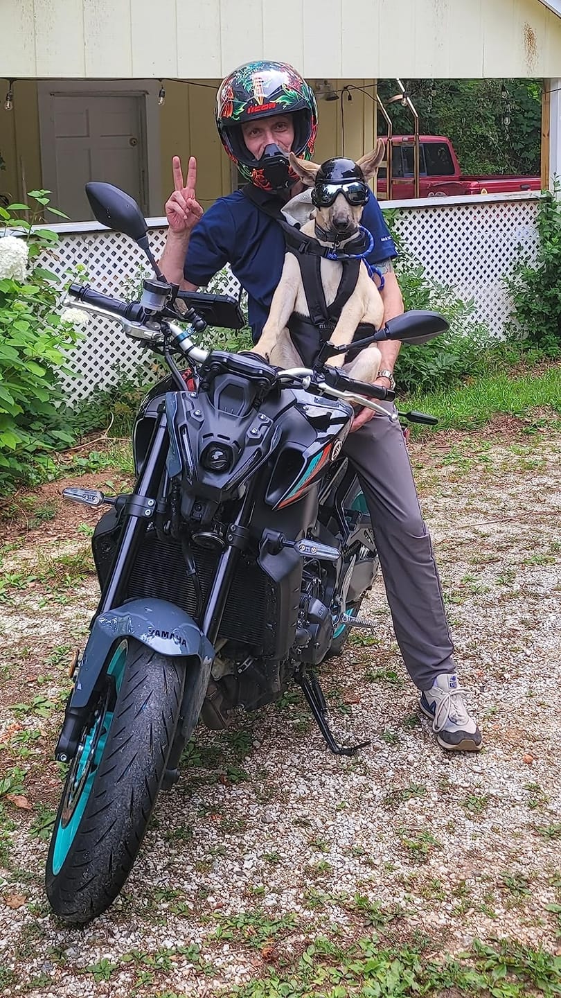 Customer photo review of DOGLEMI Hands-Free Carrier Backpack