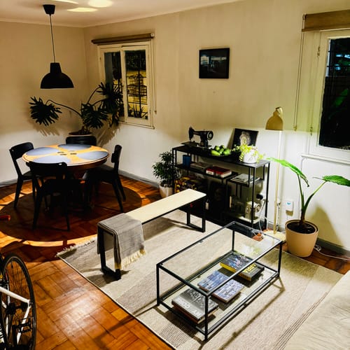 Customer photo review of Mesa de centro Rectangular 100 NEGRA dos niveles GLASS
