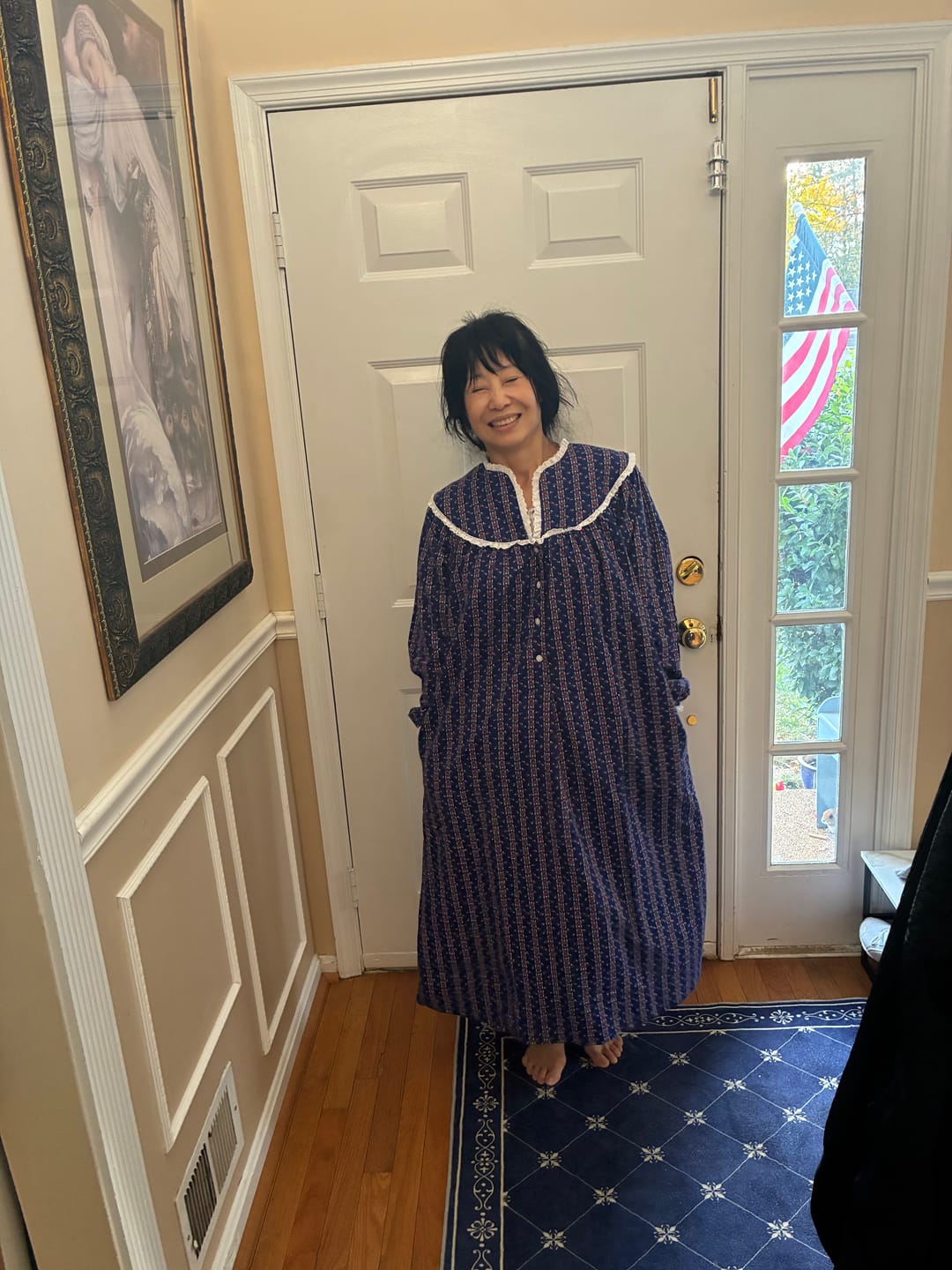 Customer photo review of Vintage Navy Heart Stripe Gown
