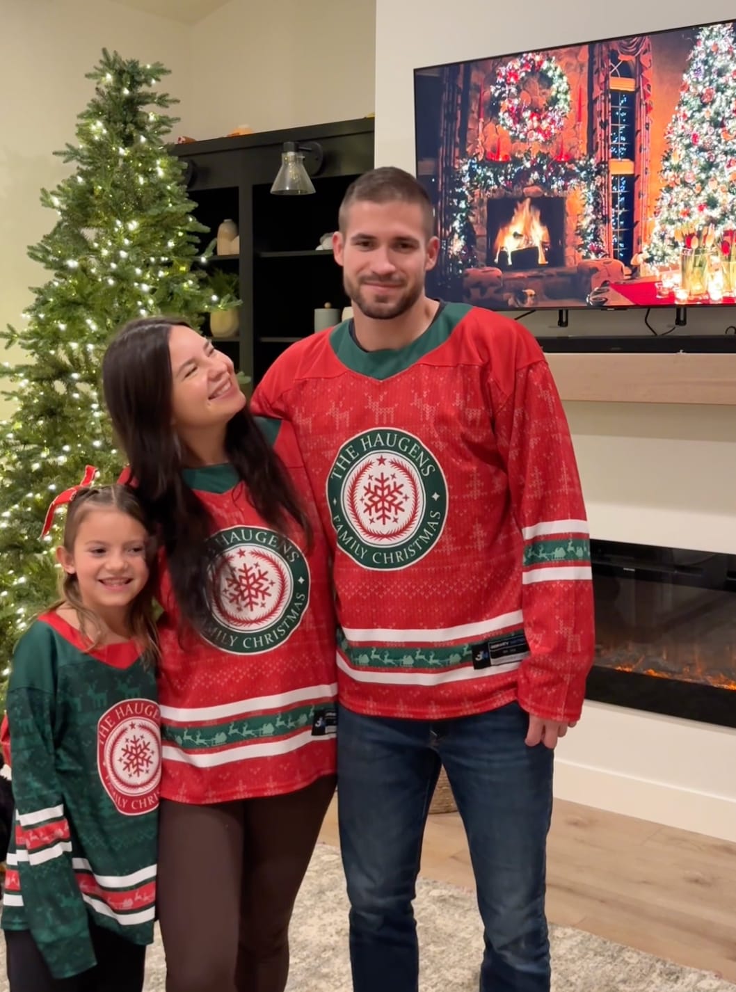 Customer photo review of Family Christmas Custom Hockey Jersey