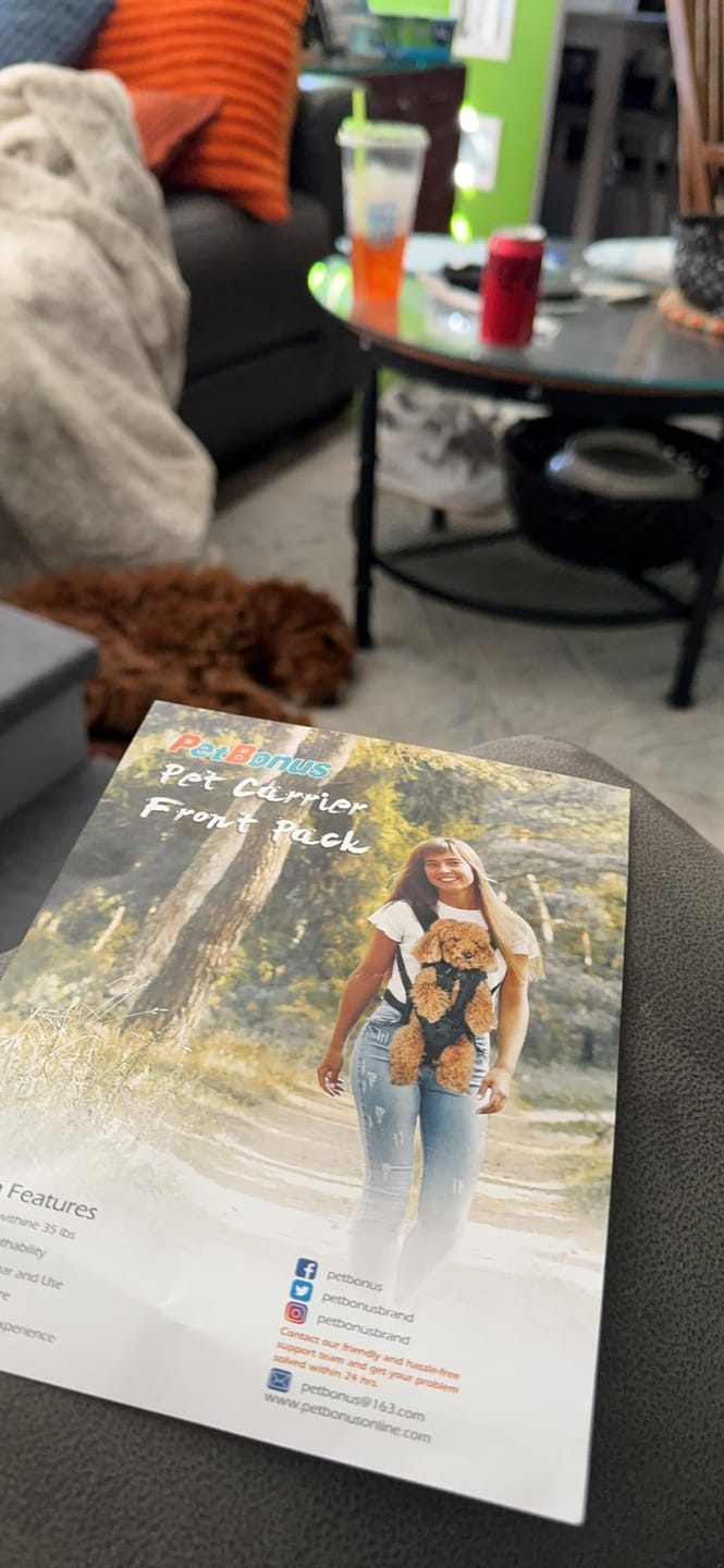 Customer photo review of DOGLEMI Hands-Free Carrier Backpack