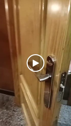 Customer video review of Manilla modelo '440' con placa ovalada de zamak en acabado níquel satinado para puertas