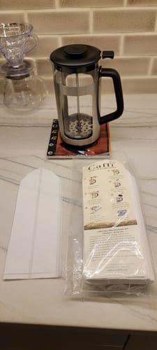 Customer photo review of French Press Paper Filter + Cold Brew Bag Filters by Caffi ™
