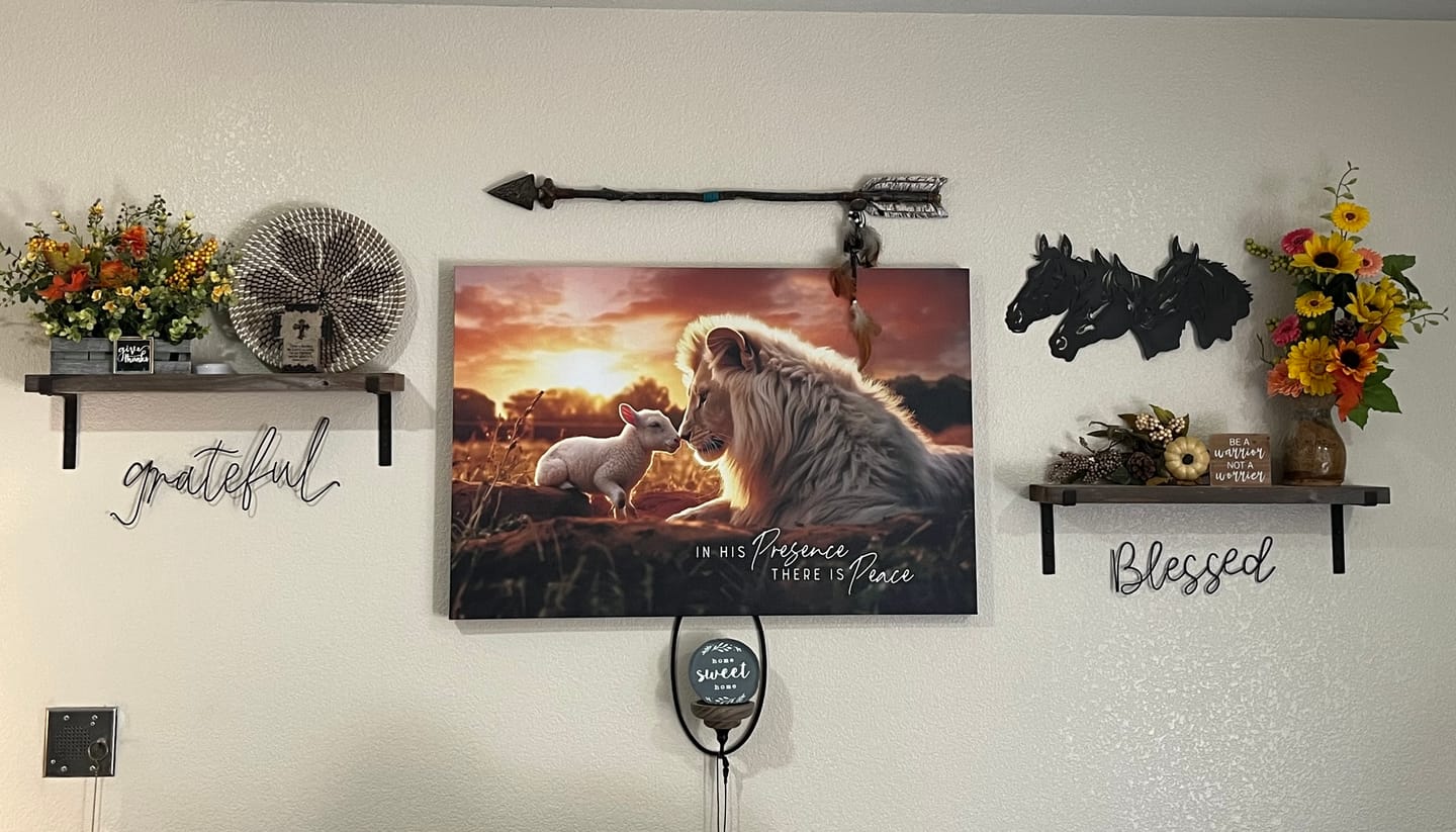 Customer photo review of In His Presence There is Peace, Lion and Lamb, Wall Art Canvas