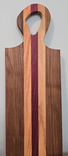 Customer photo review of 18x6.5" Small Organic Handle Charcuterie Board Acrylic Router Template