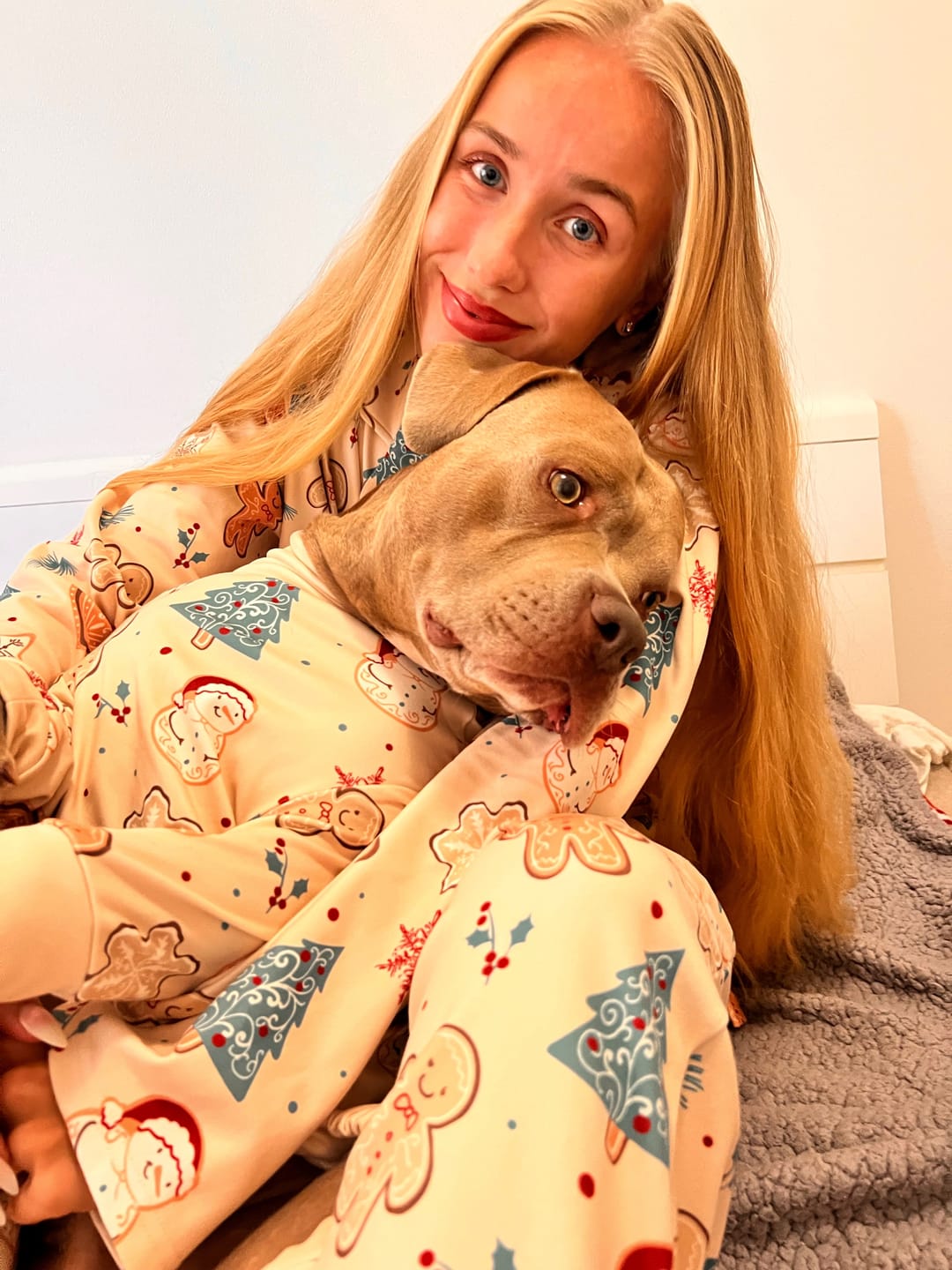 Customer photo review of Dog Christmas Pajama - Frosty Night