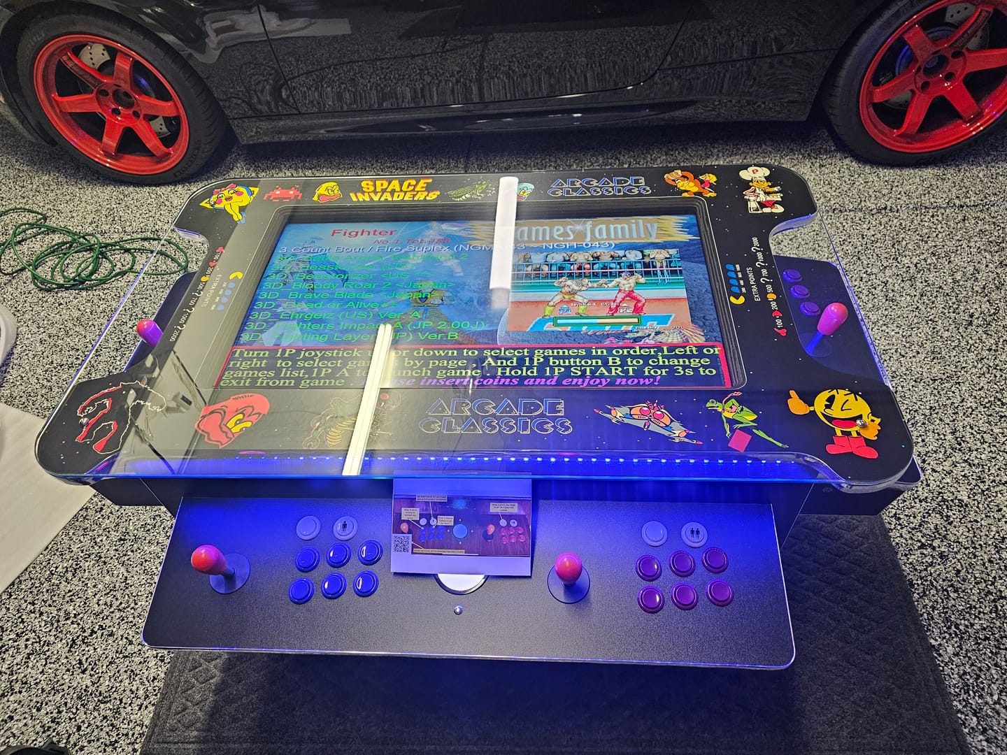 Customer photo review of Cocktail Arcade Machine 4600 Games 32 inch screen Tilt Up Black Multi Cade