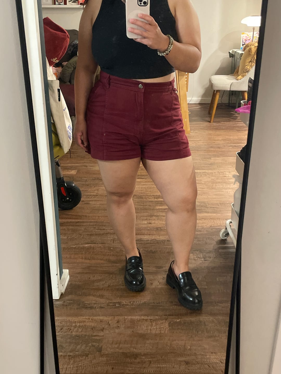 Customer photo review of Tinnie Shorts - Burgundy