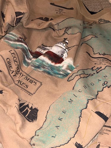 Customer photo review of Vintage Legendary Ships of the Great Lakes AOP Sweatshirt (L)