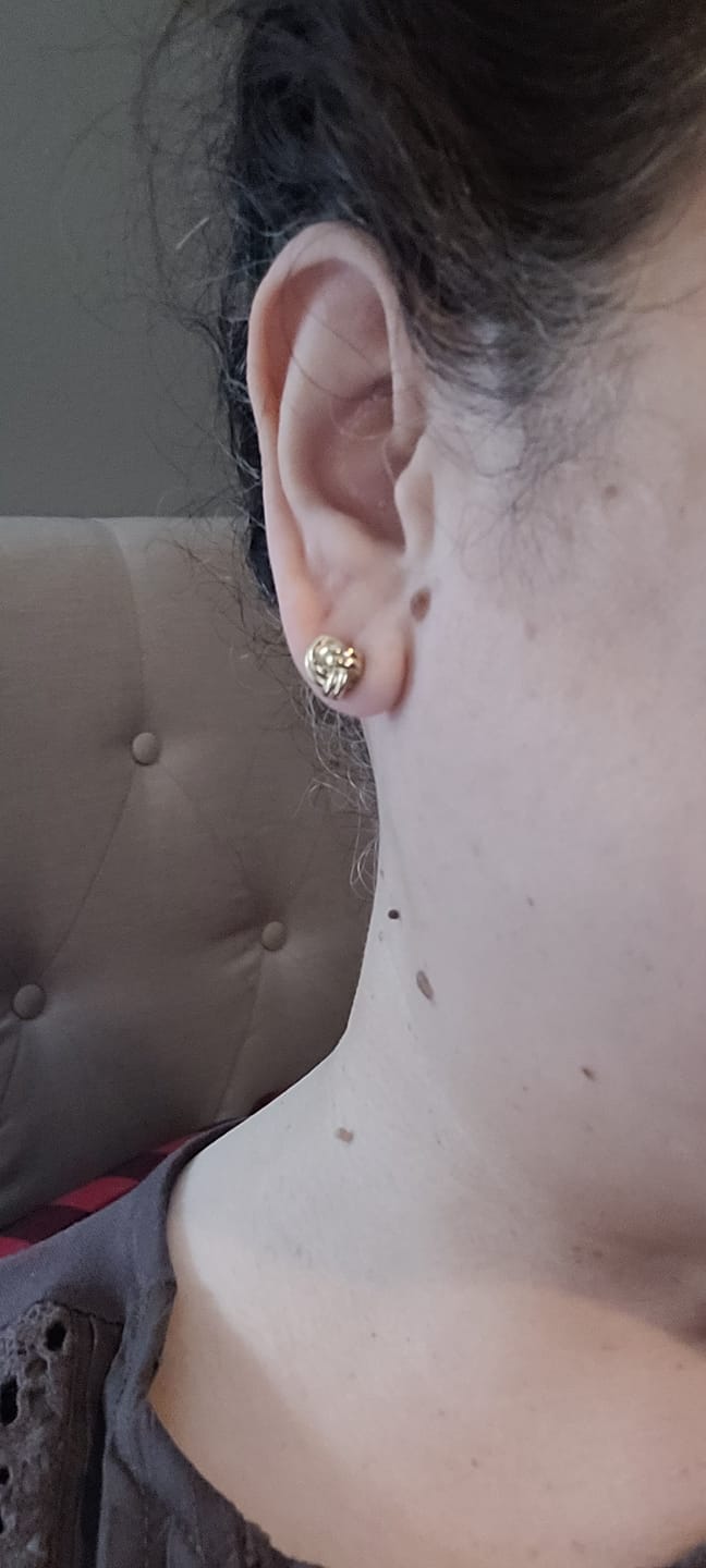Customer photo review of Knots Stud Earrings