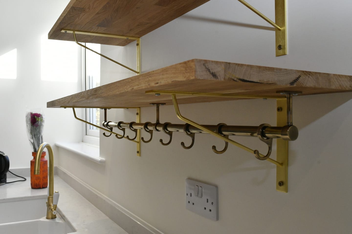 Customer photo review of Aged Brass Hanging Rail