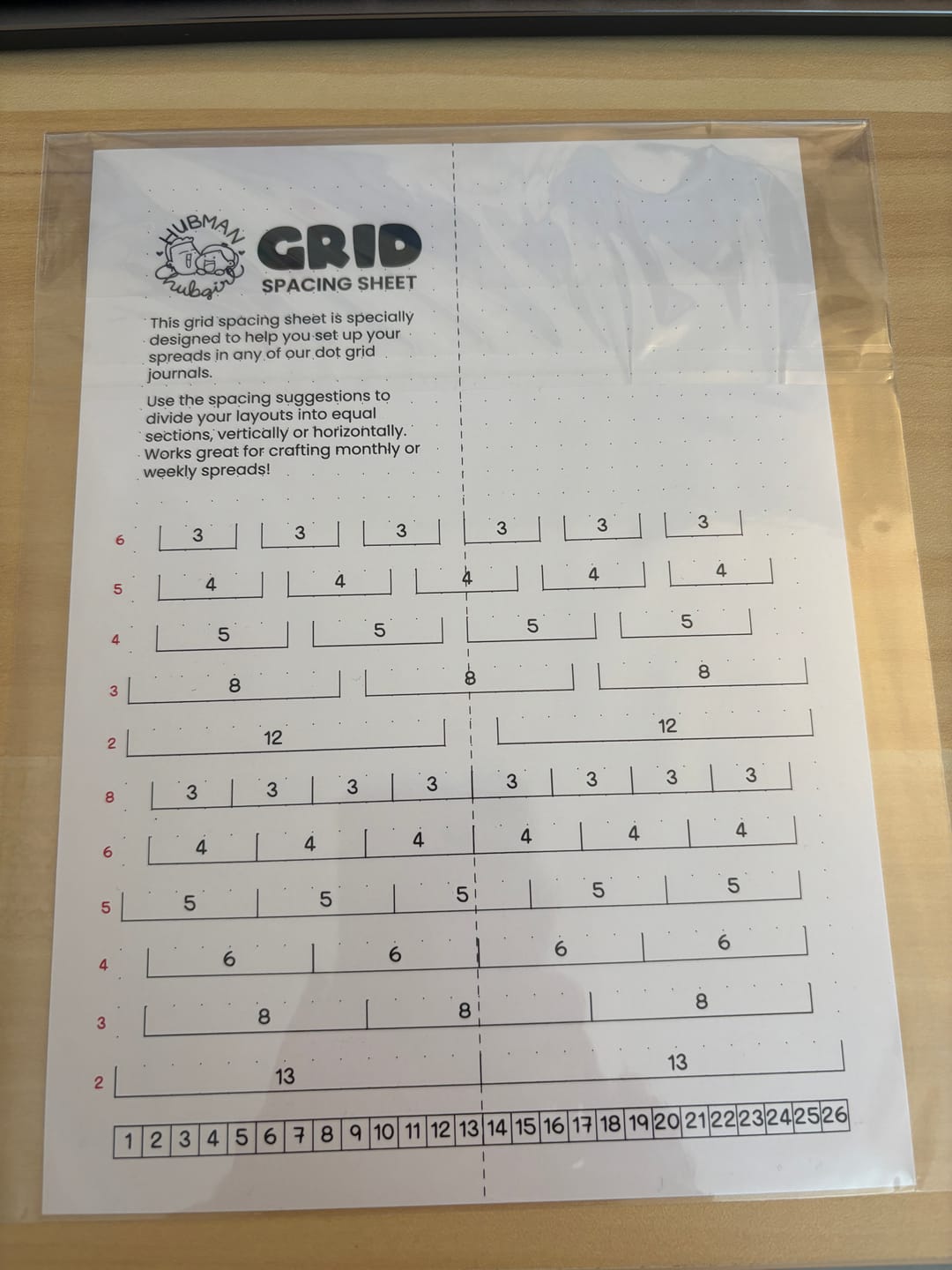 Customer photo review of Dot Grid Spacing Sheet