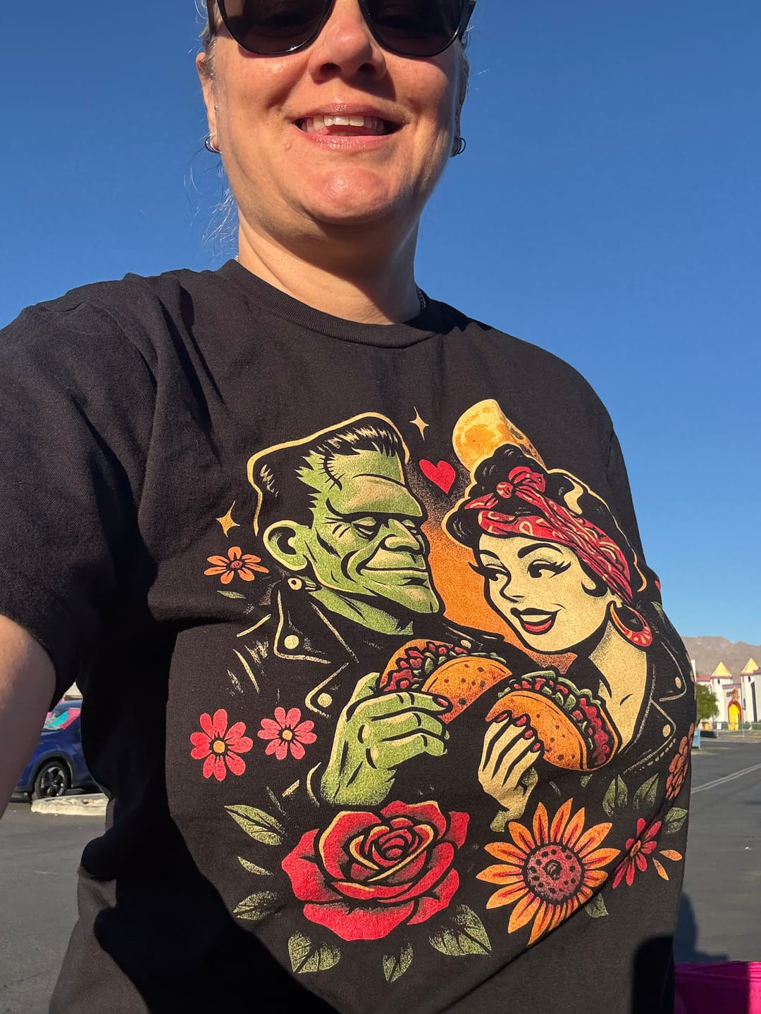 Customer photo review of True Love Franky & Liz Taco T-Shirt
