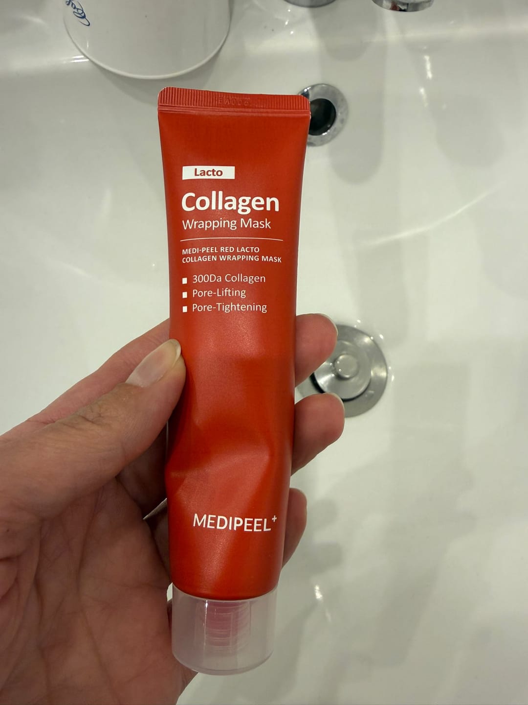 Customer photo review of Maska-plēve poru sašaurināšanai ar kolagēnu Medi-Peel Red Lacto Collagen Wrapping Mask