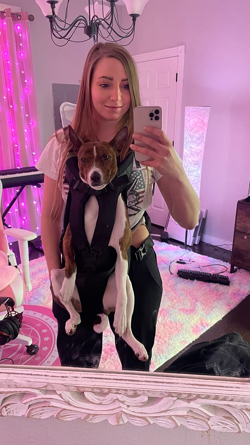 Customer photo review of DOGLEMI Hands-Free Carrier Backpack