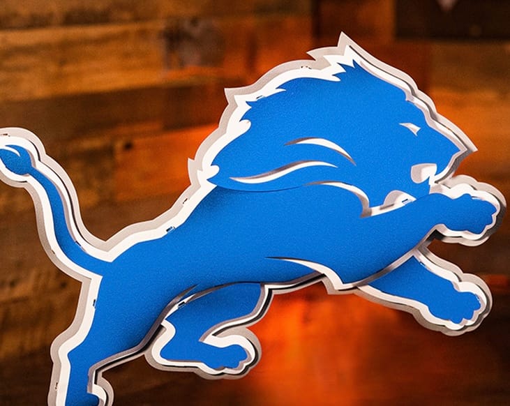 Customer photo review of Detroit Lions 3D Vintage Metal Wall Art