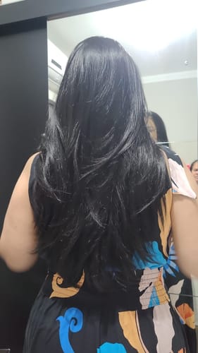 Customer photo review of Lace Front HD Valentina Preta 65cm - Repartição Livre 13x4