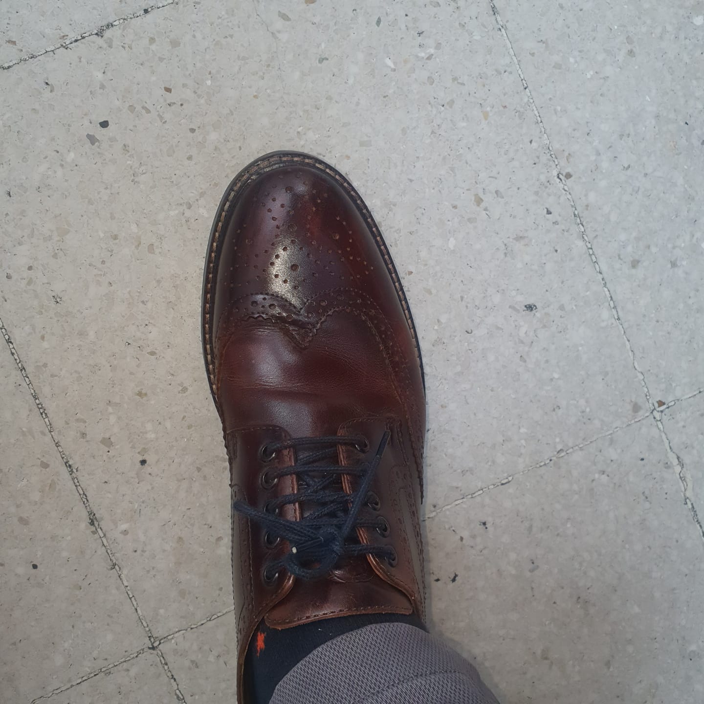 Customer photo review of Hatfield Washed Brogue Shoes Brown