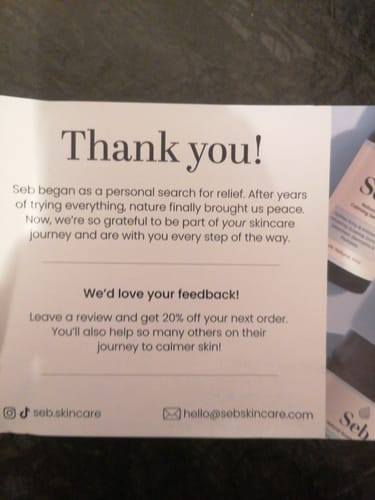 Customer photo review of Seb Natural Calming Serum