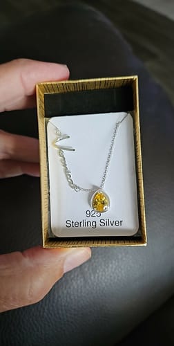 Customer photo review of Birthstone Name Necklace