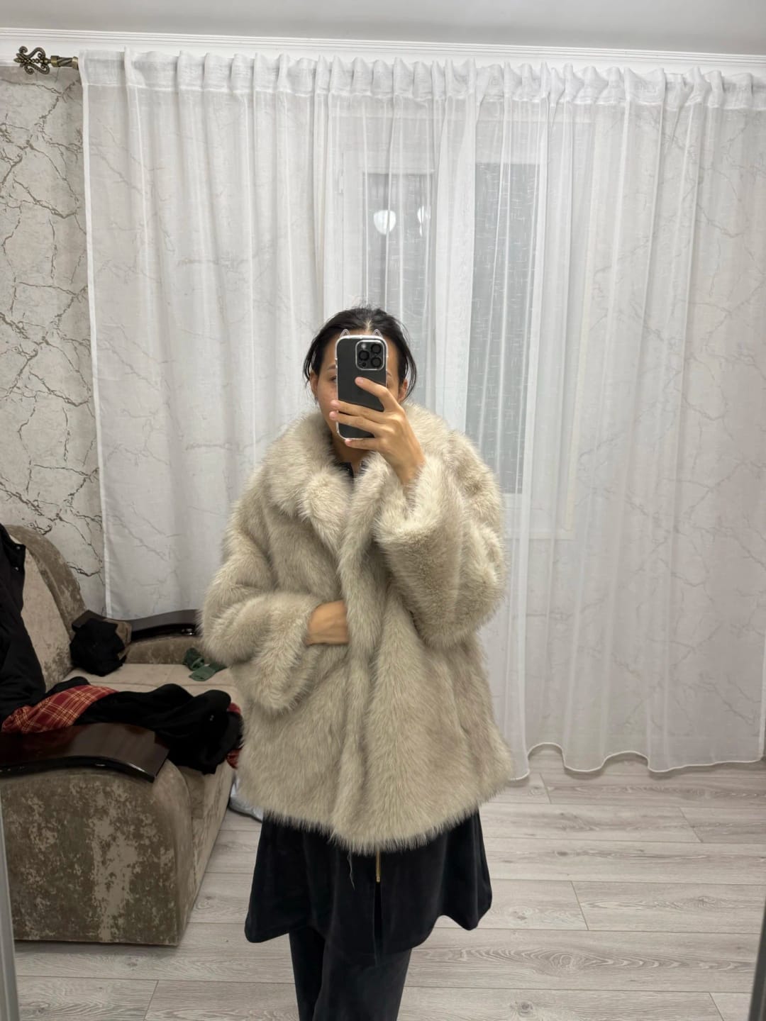 Customer photo review of Tilda Faux Fur Coat