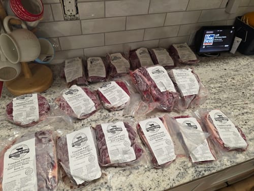Customer photo review of BEEF VARIETY BOX – 20 LBS OF 100% AMERICAN BEEF